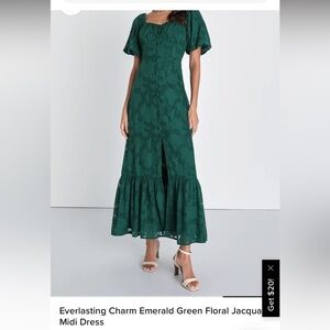 Emerald Green Lulus wedding guest dress